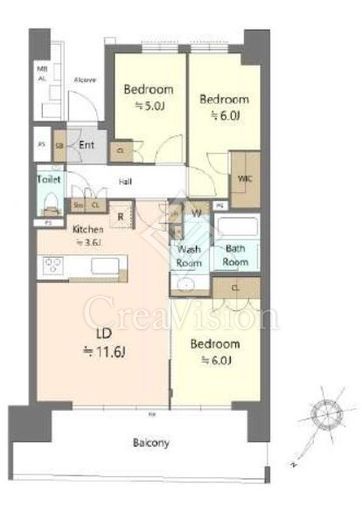 HARUMI FLAG SUN VILLAGE (晴海フラッグ サンヴィレッジ) 2階 間取り図