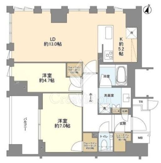グランリビオ恵比寿 2階 間取り図