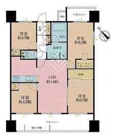コアマンション川崎アゼリアコート 2階 間取り図