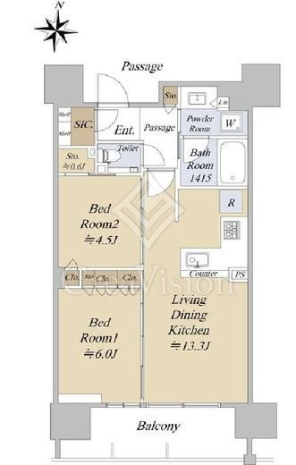 シティハウス湯島ステーションコート 4階 間取り図