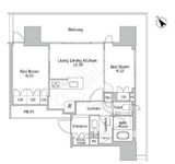 ウェリスタワー愛宕虎ノ門 9階 間取り図