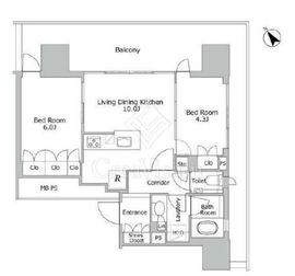 ウェリスタワー愛宕虎ノ門 9階 間取り図