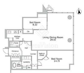 浜松町スクエアstudio 1805 間取り図