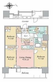 HARUMI FLAG SUN VILLAGE T棟 (晴海フラッグ サンヴィレッジ T棟) 29階 間取り図