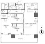 HARUMI FLAG SUN VILLAGE (晴海フラッグ サンヴィレッジ) 44階 間取り図
