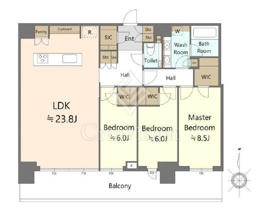 パークシティ中野ザタワーエアーズ 24階 間取り図