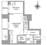 プラネソシエプラス旗の台 602 間取り図