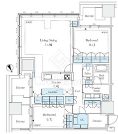 麻布台ヒルズレジデンスB 19階 間取り図