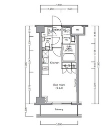 ディームス麻布狸穴町 602 間取り図