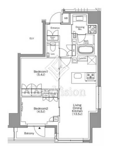 ザ・パークハビオ本所吾妻橋 501 間取り図