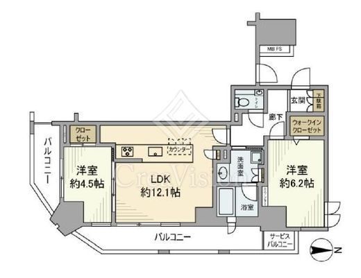 クリオラベルヴィ蔵前 6階 間取り図