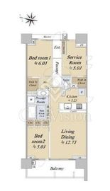 スカイティアラウエスト 6階 間取り図