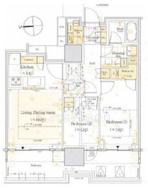HARUMI FLAG SUN VILLAGE T棟 (晴海フラッグ サンヴィレッジ T棟) 12階 間取り図