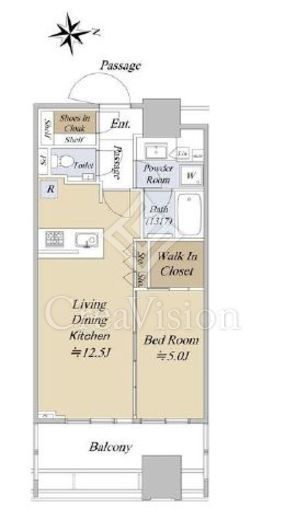 シティタワー銀座東 15階 間取り図