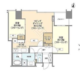 大崎ウエストシティタワーズ イースト 34階 間取り図