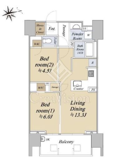 シティハウス文京湯島 4階 間取り図
