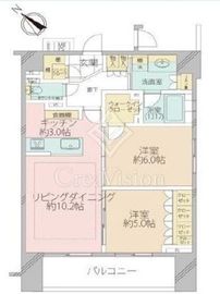 クリオ築地川公園 5階 間取り図