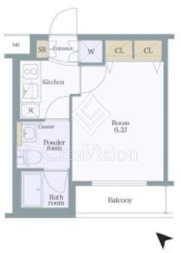 プレール・ドゥーク月島 207 間取り図