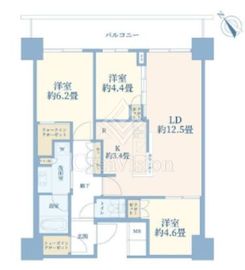リヴァリエ 15階 間取り図