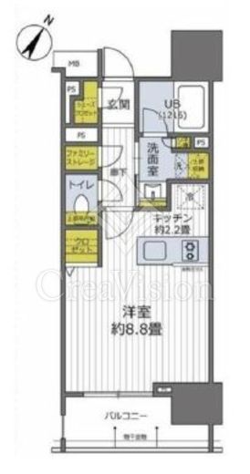 イニシア新宿早稲田 11階 間取り図