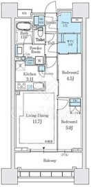 パークタワー向ヶ丘遊園 18階 間取り図