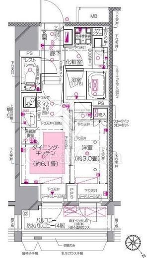 ピアース柿の木坂 6階 間取り図
