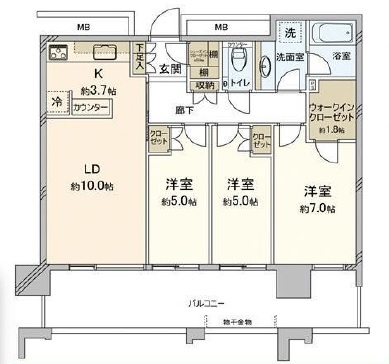 スカイズタワー＆ガーデン 40階 間取り図