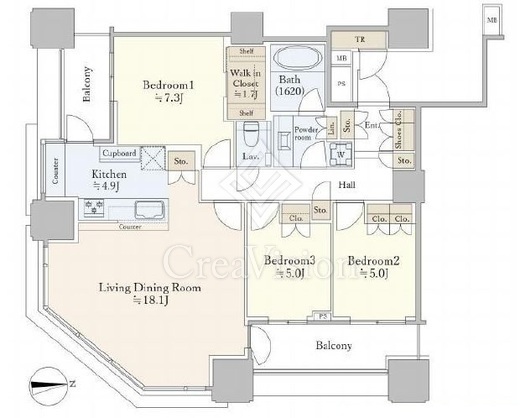 パークシティ大崎 ザ タワー 30階 間取り図