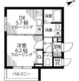 グリーニエ西新宿弐番館 401 間取り図