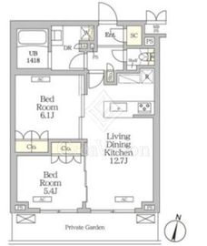ミレーネ滝野川 106 間取り図