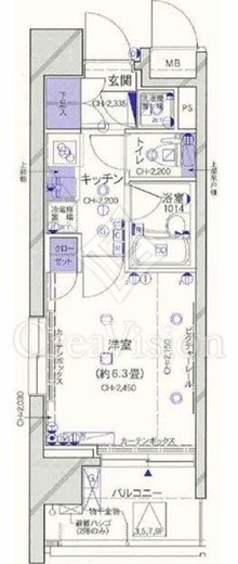 パレステュディオ芝浦シティ 9階 間取り図