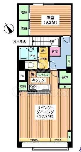 代々木ハイツ１号館 6階 間取り図
