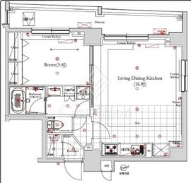 フェルクルールプレスト浅草 9階 間取り図