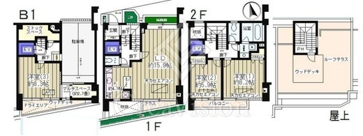 コリーヌ等々力A棟 1階 間取り図