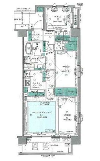 リビオ日暮里グランスイート 5階 間取り図