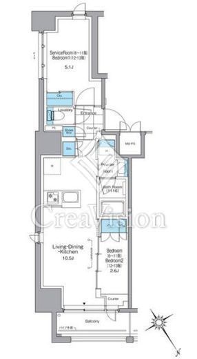 ルフォンプログレ横浜関内 1401 間取り図