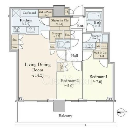 パークシティ中央湊ザタワー 12階 間取り図