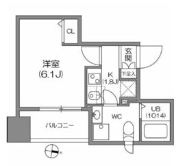 アジールコート中野坂上 503 間取り図