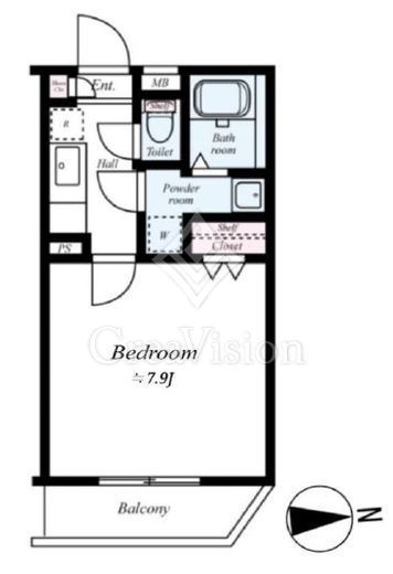 プレールドゥーク東新宿2 3階 間取り図