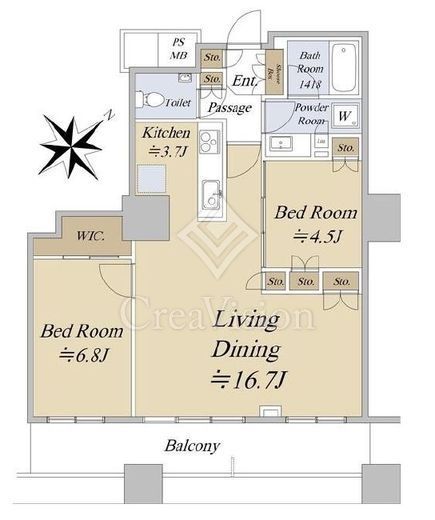 ザ・パークハウス西新宿タワー60 25階 間取り図