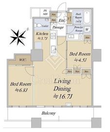 ザ・パークハウス西新宿タワー60 25階 間取り図