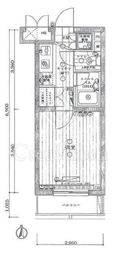 ルーブル中目黒 3階 間取り図