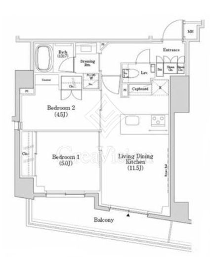ザ・パークハビオSOHO市谷左内町 106 間取り図