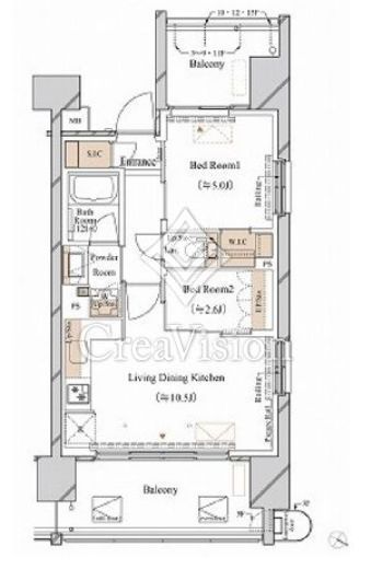 ブランシエスタ新丸子リバーフロント 707 間取り図