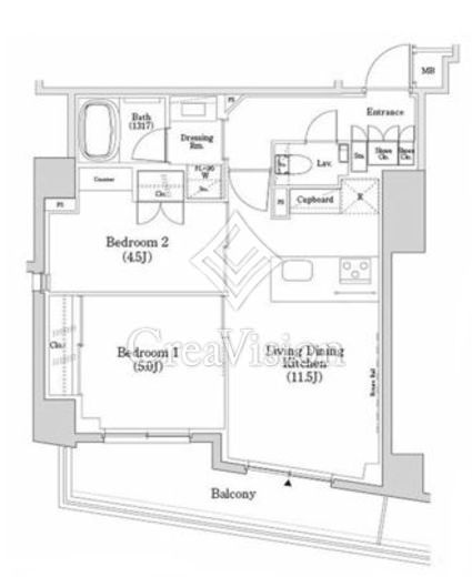 ザ・パークハビオSOHO市谷左内町 412 間取り図
