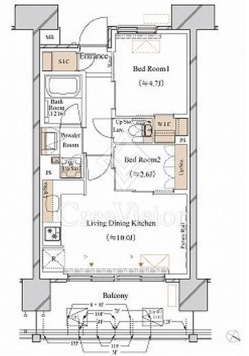 ブランシエスタ新丸子リバーフロント 1105 間取り図