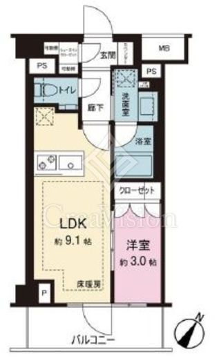 リビオレゾン参宮橋 4階 間取り図