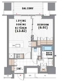 虎ノ門ヒルズレジデンシャルタワー 13階 間取り図