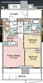 HARUMI FLAG SUN VILLAGE T棟 (晴海フラッグ サンヴィレッジ T棟) 14階 間取り図