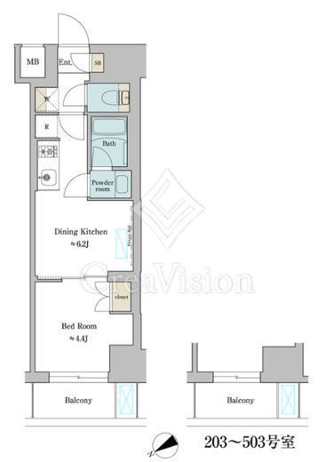 ブリリアイスト門前仲町 304 間取り図